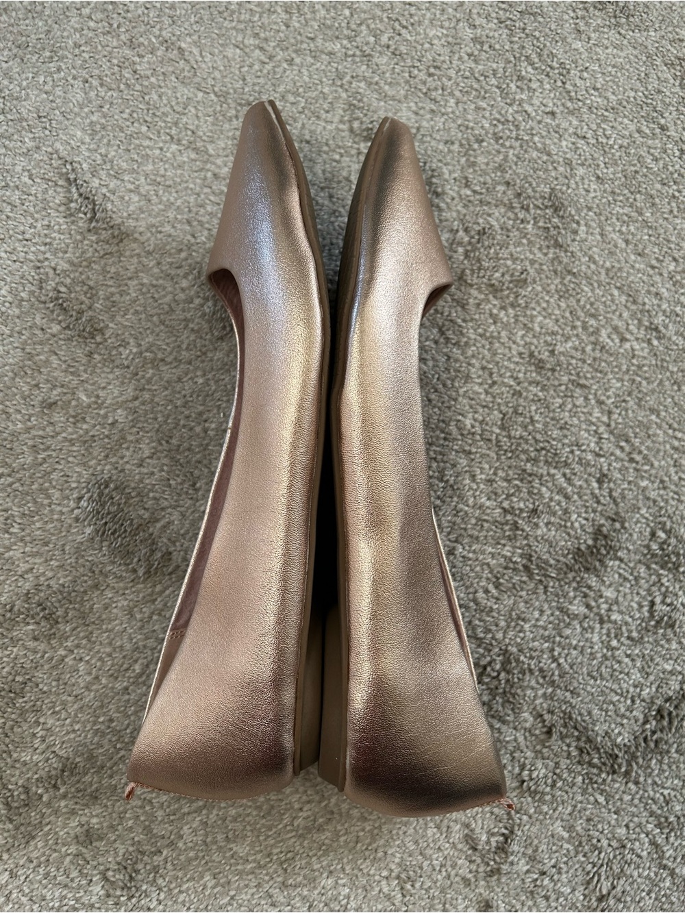 BP. Women's Metallic Rose Gold Pointed Toe Flats, size 9.5M - Picture 7 of 7